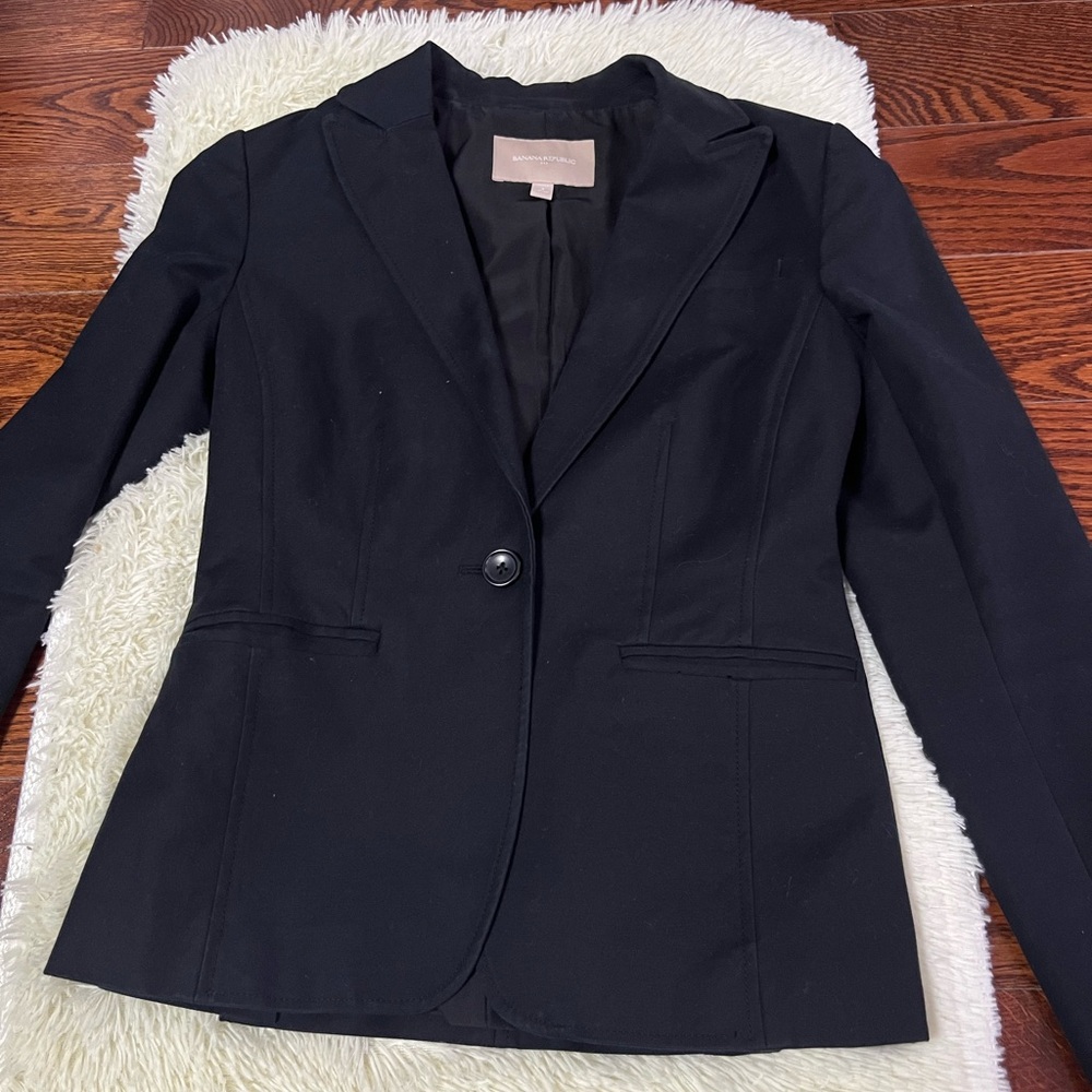 Banana Republic Black Blazer Tailored Suit Jacket